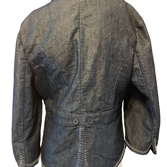 Apostrophe Dark Denim Jacket with contrast stitching Medium - Picture 2 of 6